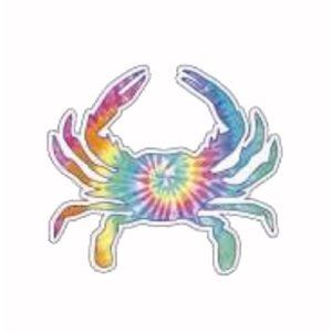 Crab Tie Dyed Die Cut Car Refrigerator Magnet - NEW Fast Ship